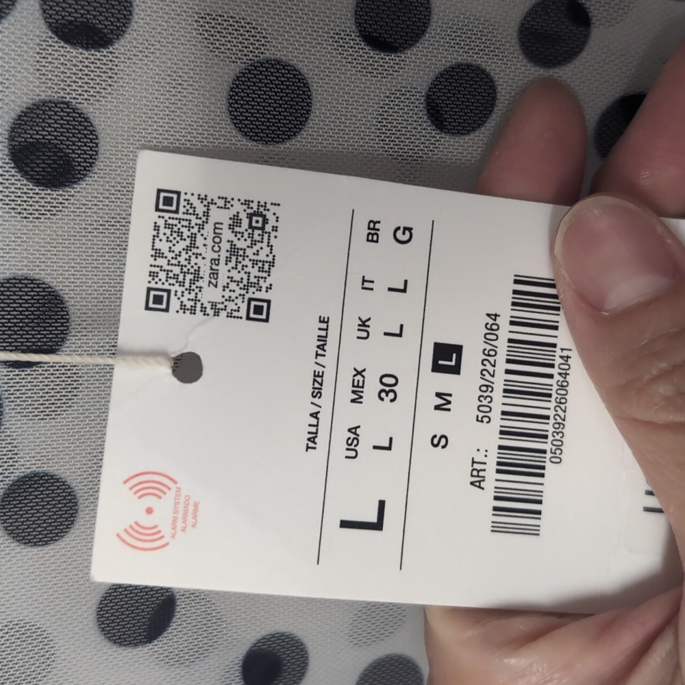 Zara Black and White Ecru Polka Dot Maxi Dress 5039/226 L NWT - Picture 11 of 16